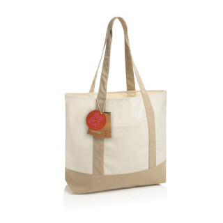 Shop Local Aware™ taška Tote z recyklovanej bavlny 350 gsm, béžová
