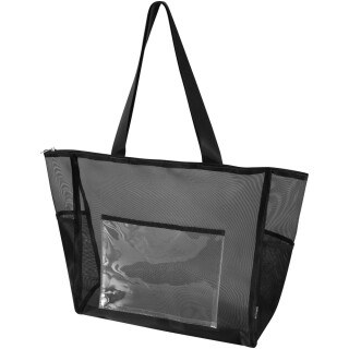 Sieťovaná nákupná taška z recyklovaného materiálu, 23 l, čierna