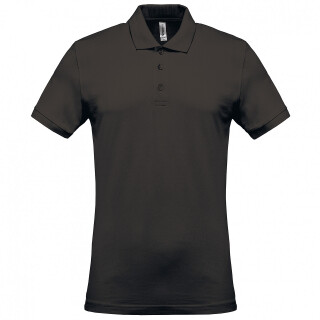 Pánské polotriko KARIBAN SHORT-SLEEVED PIQUÉ POLO SHIRT, tmavě šedá, 2XL