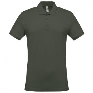 Pánské polotriko KARIBAN SHORT-SLEEVED PIQUÉ POLO SHIRT, vojenská zelená tmavá, 4XL
