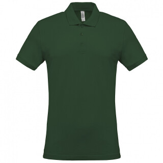 Pánské polotriko KARIBAN SHORT-SLEEVED PIQUÉ POLO SHIRT, tmavě zelená, 3XL