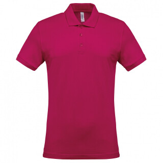 Pánské polotriko KARIBAN SHORT-SLEEVED PIQUÉ POLO SHIRT, fuksiová, L