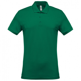 Pánské polotriko KARIBAN SHORT-SLEEVED PIQUÉ POLO SHIRT, středně zelená, M