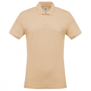 Pánské polotriko KARIBAN SHORT-SLEEVED PIQUÉ POLO SHIRT, béžová, XL