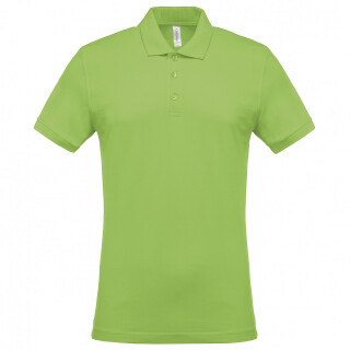 Pánské polotriko KARIBAN SHORT-SLEEVED PIQUÉ POLO SHIRT, světle zelená, M