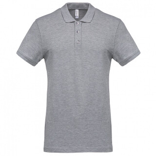 Pánské polotriko KARIBAN SHORT-SLEEVED PIQUÉ POLO SHIRT, světle šedý melír, XL