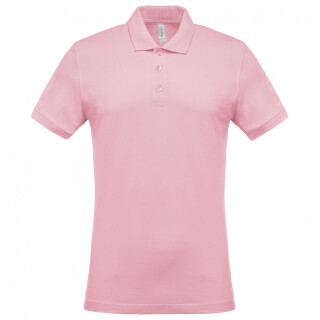 Pánské polotriko KARIBAN SHORT-SLEEVED PIQUÉ POLO SHIRT, světle růžová, 2XL