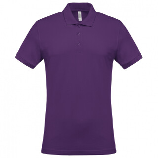 Pánské polotriko KARIBAN SHORT-SLEEVED PIQUÉ POLO SHIRT, tmavě fialová, L