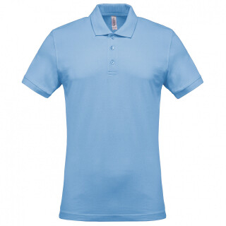 Pánské polotriko KARIBAN SHORT-SLEEVED PIQUÉ POLO SHIRT, světle modrá, XL