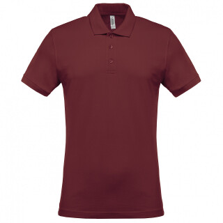 Pánské polotriko KARIBAN SHORT-SLEEVED PIQUÉ POLO SHIRT, vínová, 4XL