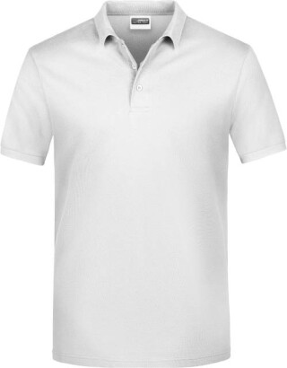 Pánské piqué polo James & Nicholson, bílá, 5XL