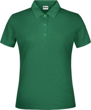 Dámské piqué polo James & Nicholson, středně zelená, XXL