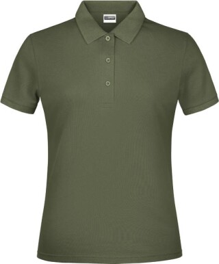 Dámské piqué polo James & Nicholson, sv. vojenská zelená, S