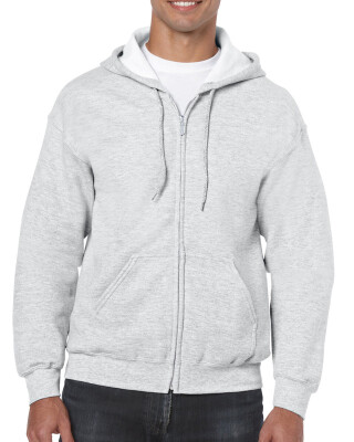 Pánská mikina GILDAN HEAVY BLEND ADULT FULL ZIP HOODED 271g, světle šedá, 2XL