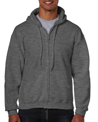 Pánská mikina GILDAN HEAVY BLEND ADULT FULL ZIP HOODED 271g, tmavě šedá, 3XL