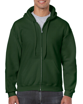 Pánská mikina GILDAN HEAVY BLEND ADULT FULL ZIP HOODED 271g, tmavě zelená, 3XL