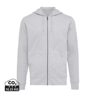 Mikina na zip s kapucí, recyklovaná bavlna, šedá, 5XL