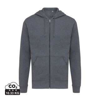 Mikina na zip s kapucí, recyklovaná bavlna, tmavý antracit, XL