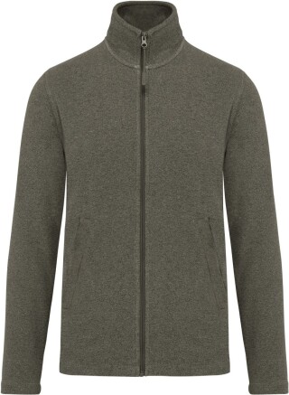 Pánská mikrofleecová mikina Kariban fleece jacket men, tmavě zelený melír, vel. XXL