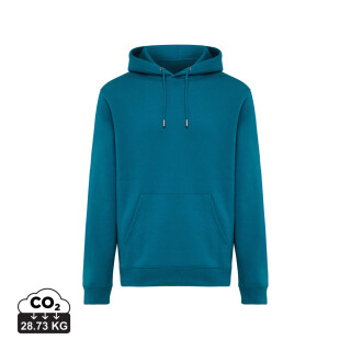 Unisex mikina s kapucňou Iqoniq Joshua, veľkosť XS, petrolejová