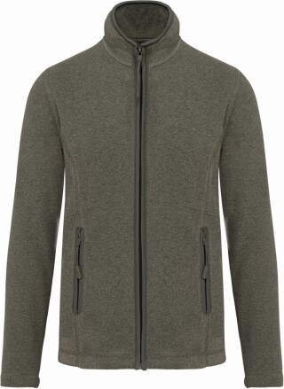 Dámská mikrofleecová mikina Kariban fleece jacket women, tmavě zelený melír, vel. S