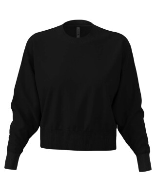 Dámska oversize croptop mikina Next Level, čierna, veľkosť XS