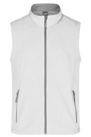 Pánská vesta James & Nicholson Promo softshell, bílá XXL