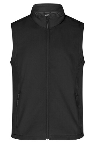 Pánská vesta James & Nicholson Promo softshell, černá, velikost 3XL