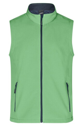 Pánská vesta James & Nicholson Promo softshell, zelená/námořní modrá, velikost XXL