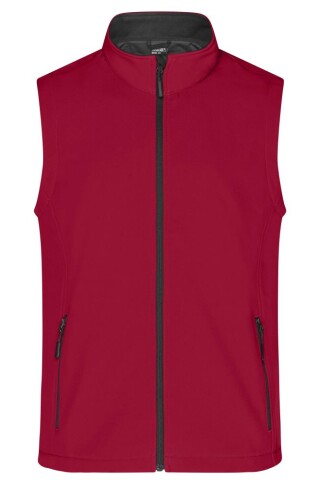 Pánská vesta James & Nicholson Promo softshell, červená/černá, velikost 3XL