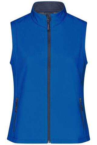 Dámská vesta James & Nicholson Promo softshell, modrá/námořní modrá, velikost S