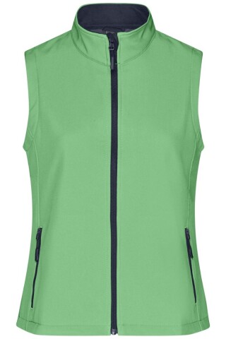 Dámská vesta James & Nicholson Promo softshell, zelená/námořní modrá, velikost XXL