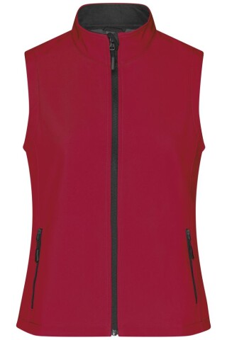 Dámská vesta James & Nicholson Promo softshell, červená/černá, velikost XL
