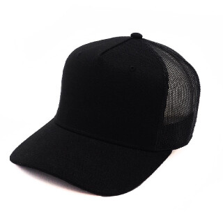 Kšiltovka ve stylu snapback, se síťovinou v zadní části, černá