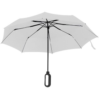 Automatický skládací deštník, pr. 98cm, s karabinou v rukojeti, bílý