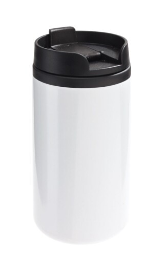 BEDYS Termohrnek 250ml, uvnitř plast, zvenku nerez, bílý