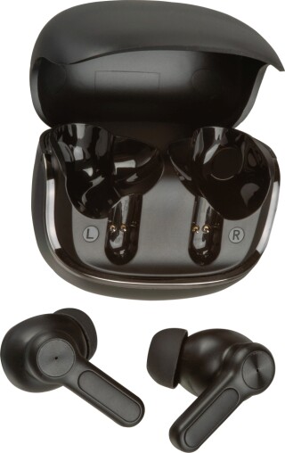 Bluetooth sluchátka s nabíjecím pouzdrem, černá