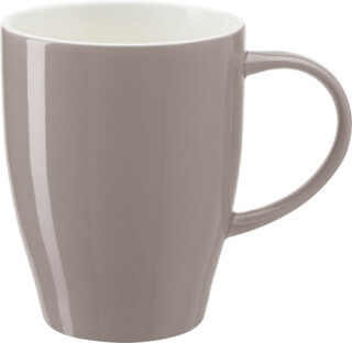 BONE Porcelánový hrnek s bílým vnitřkem, objem 350 ml, šedý