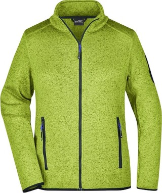 Dámská fleecová bunda James Nicholson knit fleece jacket women, jasně zelená/modrá, vel. M