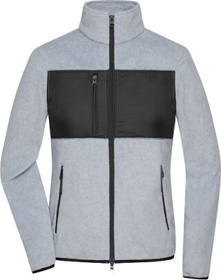 Dámská fleecová bunda James & Nicholson, melírovaná světle šedá, XL