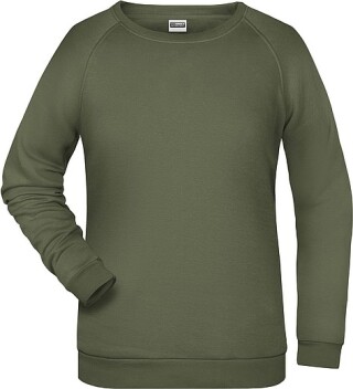Dámská mikina James Nicholson sweatshirt women, tmavá zelená vojenská, vel. L
