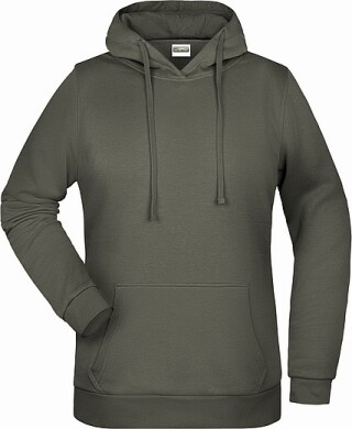 Dámská mikina s kapucí James Nicholson sweat hoodie women, šedá, vel. XXL