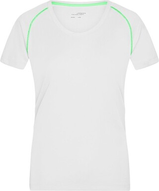 Dámské sportovní tričko James Nicholson sports T-shirt women, bílá/zelená, vel. XL