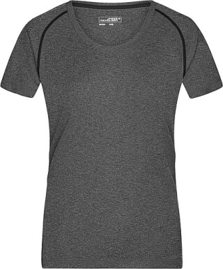 Dámské sportovní tričko James Nicholson sports T-shirt women, šedý melír/černá, vel. S