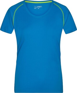 Dámské sportovní tričko James Nicholson sports T-shirt women, sv. modrá/jasně žlutá, vel. XL