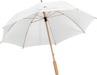 Deštník s bambusovou rukojetí, bílá