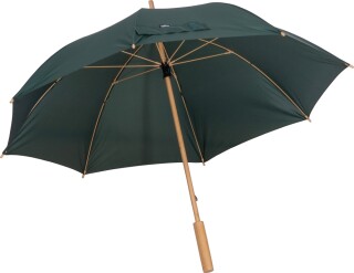 Deštník s bambusovou rukojetí, tmavě zelená