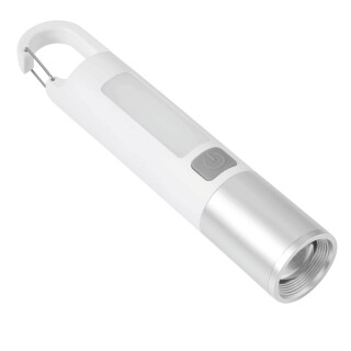 Dobíjecí LED svítilna, bílá/stříbrná