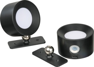 Dobíjecí nástěnné lampy 2 ks, černá