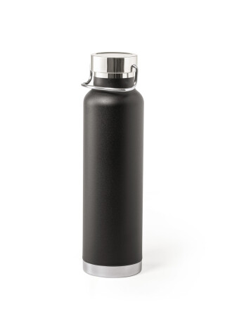 Dvoustěnná nerezová termoska, 650ml, s měděnou izolací, černá